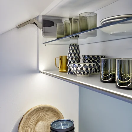 Kuhinja Nolte Küchen Metal - Stahl Grau / Lux - Weiß HG