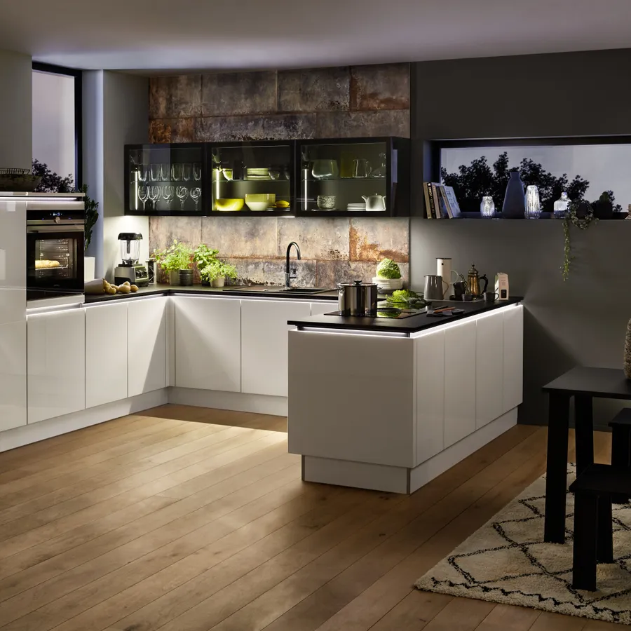 Kuhinja Nolte Küchen Glas Tec Plus - Weiß Hochglanz — slika 4