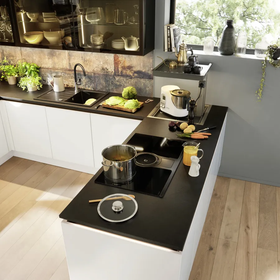 Kuhinja Nolte Küchen Glas Tec Plus - Weiß Hochglanz — slika 2