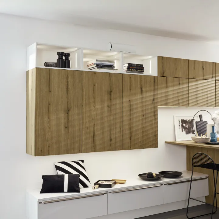 Kuhinja Nolte Küchen Manhattan - Vulkaneiche / Soft Lack - Weiß softmatt — slika 3